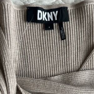 DKNY Women's Off-the-Shoulder Ribbed Sweater - Beige